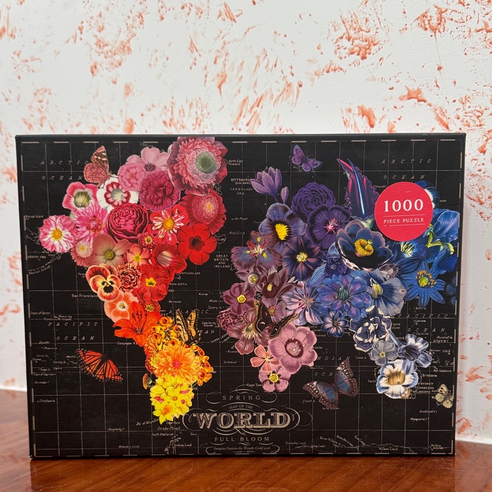 Galison Map of the World Full Bloom - 1000 Piece Puzzle